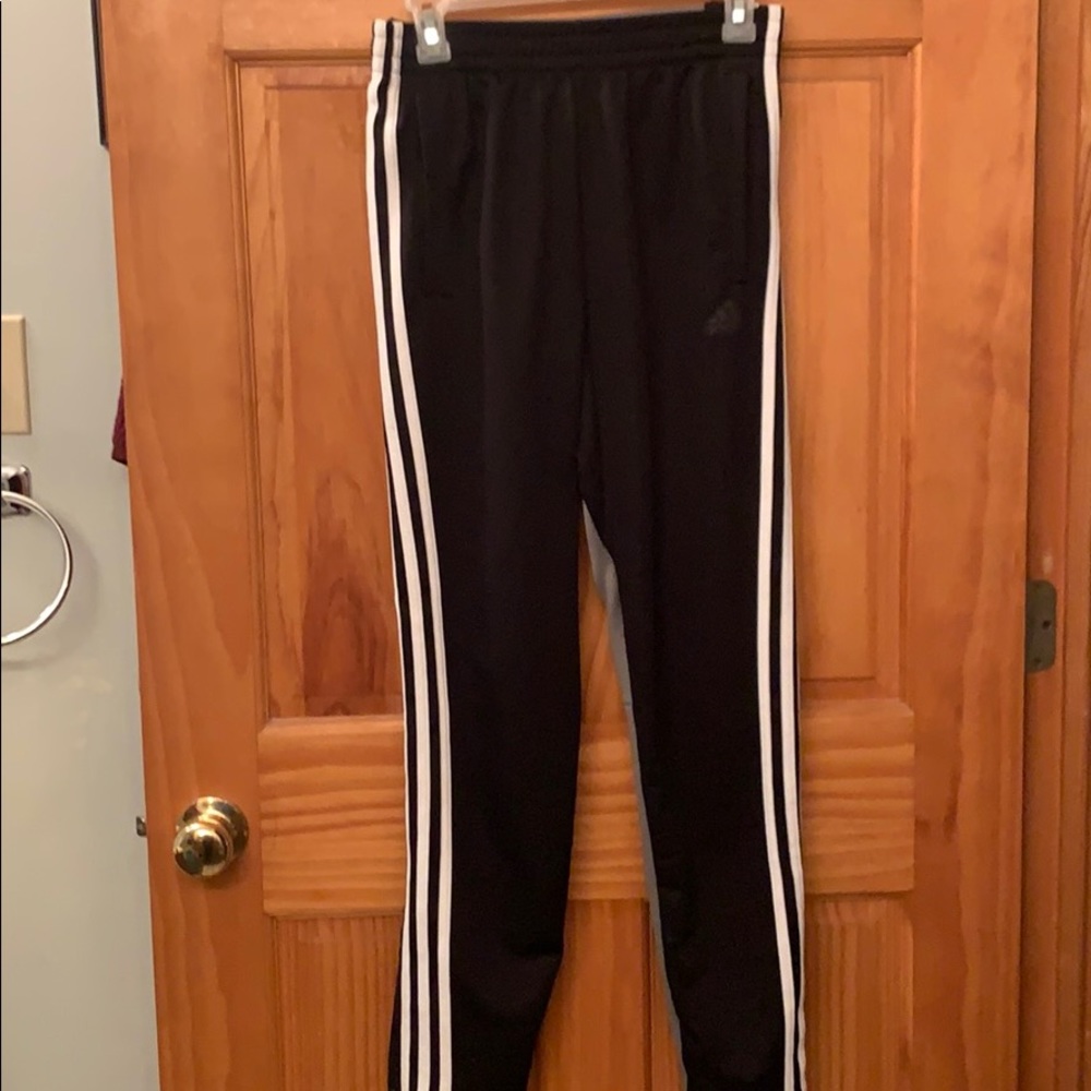 Adidas breakaway sweats/gray/black w/ white stripe